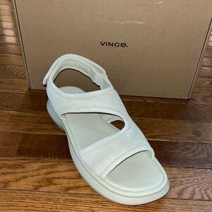 Vince Fresca Sandals Sporty Leather Moonlight Cream Women's Size 8 NEW